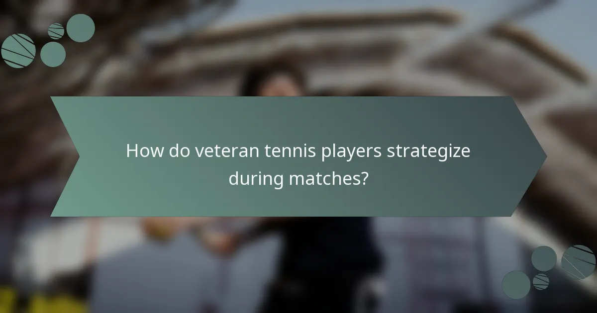 How do veteran tennis players strategize during matches?