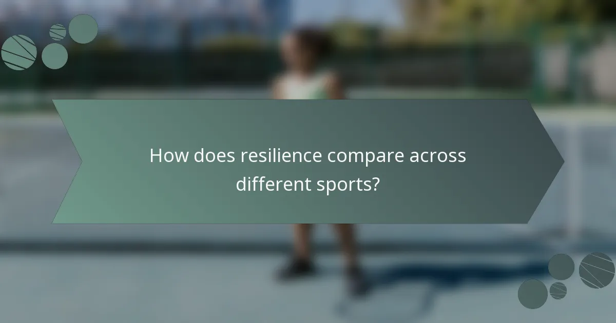 How does resilience compare across different sports?