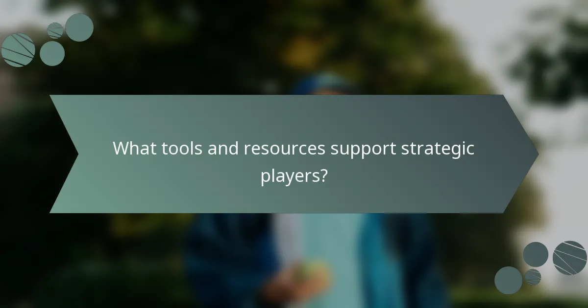 What tools and resources support strategic players?